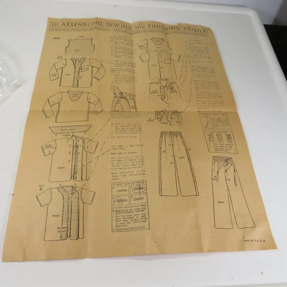 McCalls 5020 Pattern envelope and instructions ONLY Vintage 1940s Boys